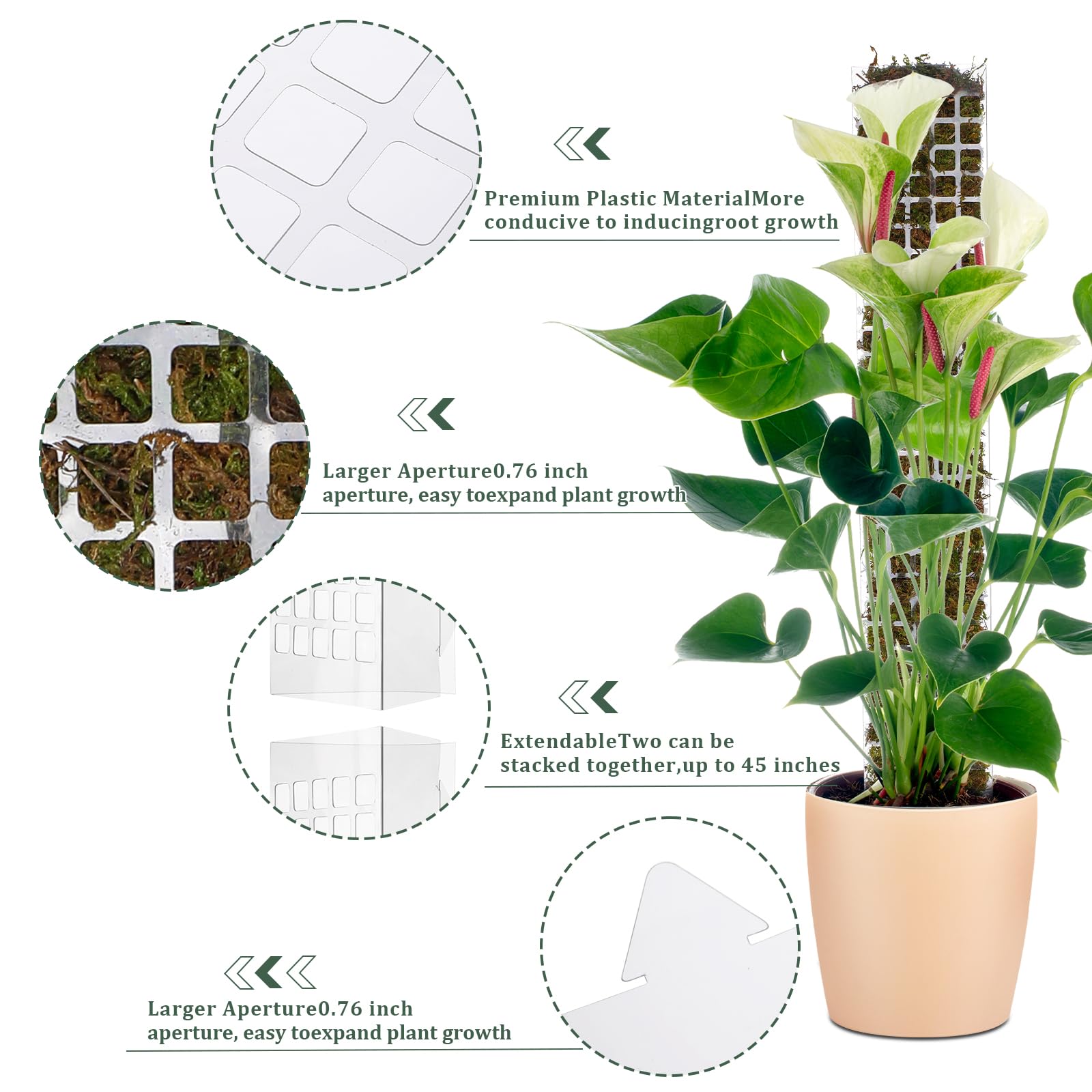 Stackable Plastic Moss Pole fo - огляд і ціна Sphagnum Moss Dry